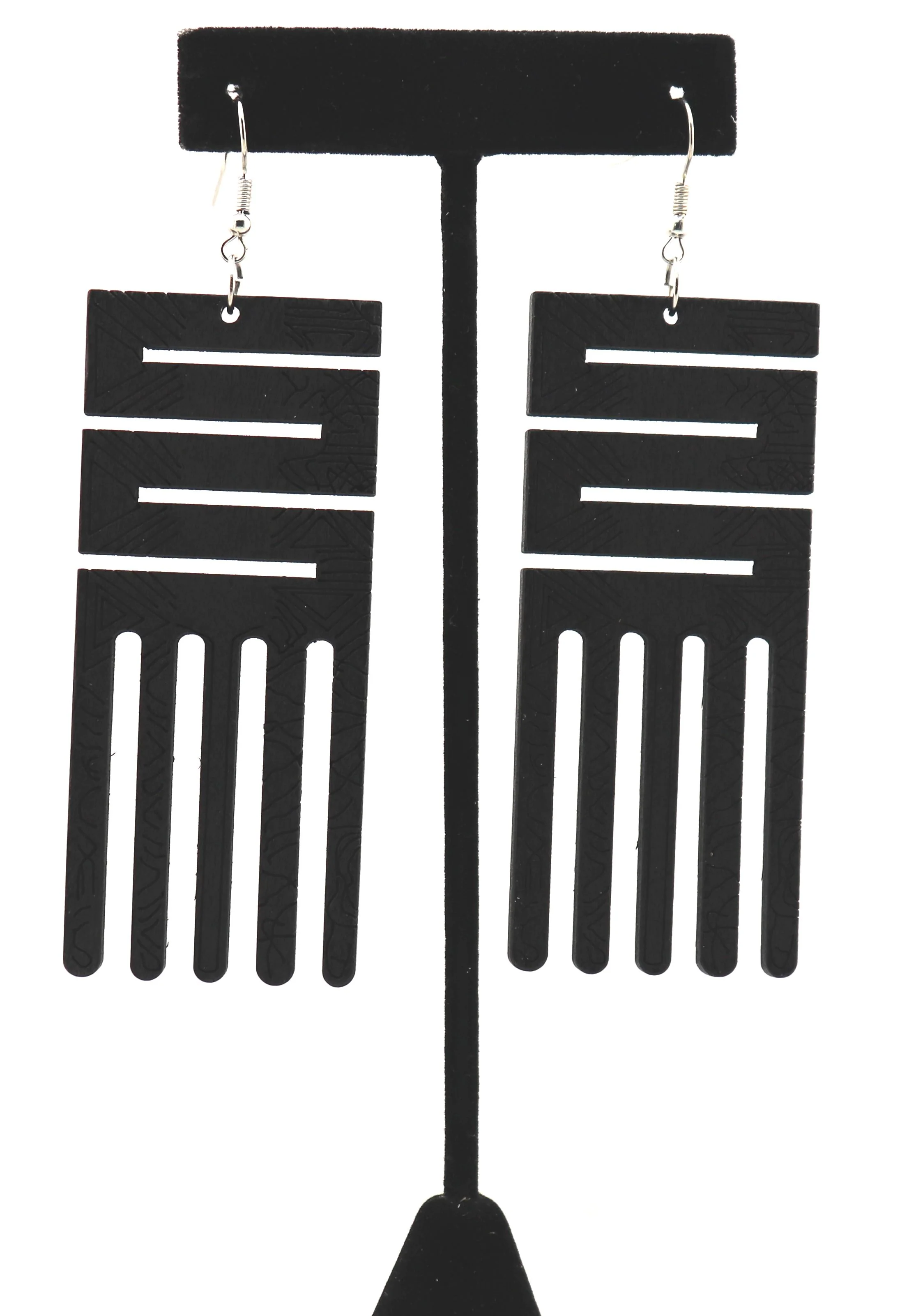 Adinkra Comb 1 Earrings - Image 3
